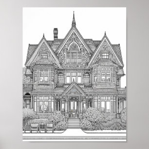 Mystical Victorian Home 10: Adult Colouring Poste Poster