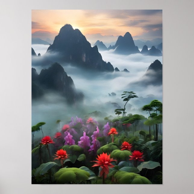 Mystical Vietnamese Peaks Poster (Front)