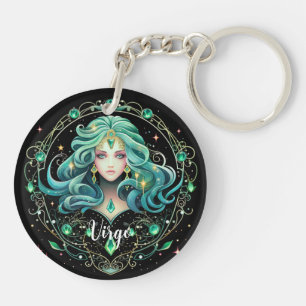 Mystical Virgo Zodiac Artwork Keychain