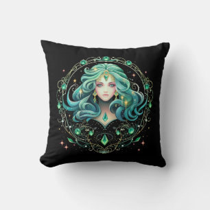 Mystical Virgo Zodiac Artwork  Throw Pillow