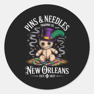 Mystical Voodoo Doll New Orleans Ns And Needles Ar Classic Round Sticker
