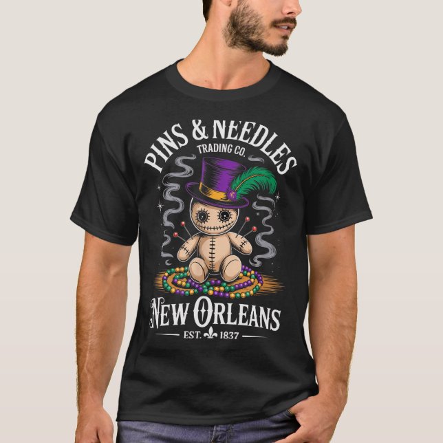 Mystical Voodoo Doll New Orleans Ns And Needles Ar T-Shirt (Front)