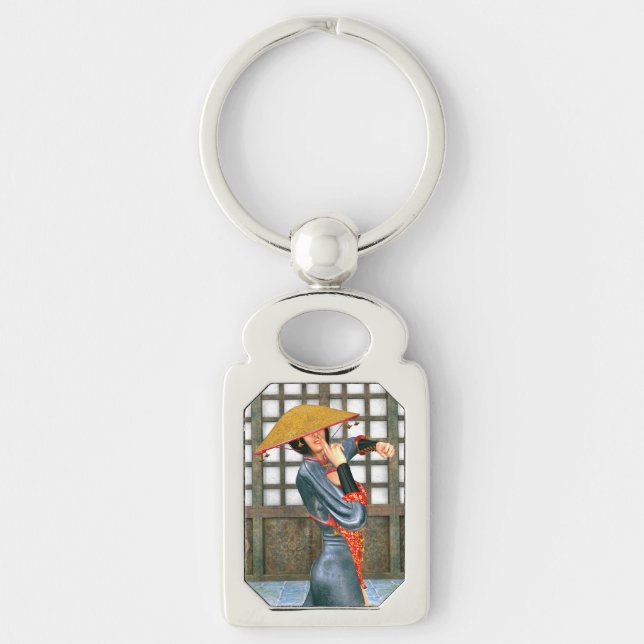 Mystical Warrior Princess Eastern Fantasy Style Keychain (Front)