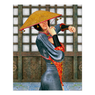 Mystical Warrior Princess Eastern Fantasy Style Poster
