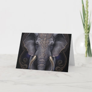 Mystical Watercolor Elephant Thank You Card