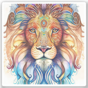 Mystical Watercolor Lion