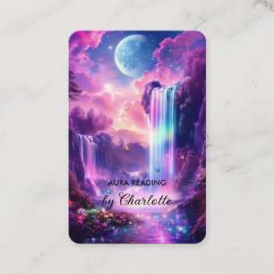 Mystical Waterfall QR Code Business Card