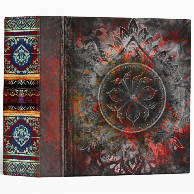 Mystical Weathered Burgundy Ancient Tome Binder (Front/Spine)