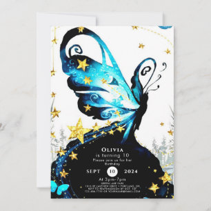 Mystical Whimsical Butterfly Birthday Invitation
