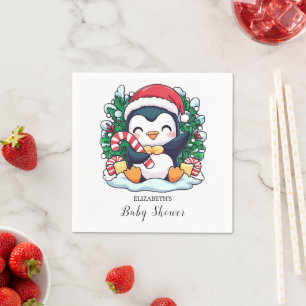 Mystical Whimsical Penguin Baby Shower Napkin
