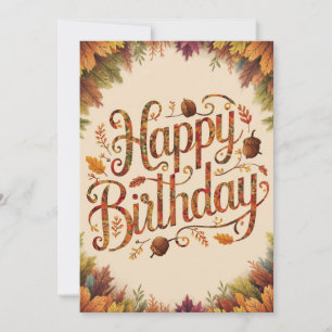 Mystical Whimsical Wish Autumn Fall Happy Birthday Card