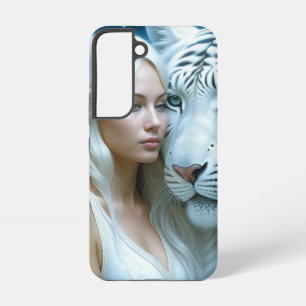 Mystical White Tiger and Woman Samsung Galaxy Case