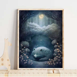 Mystical White Wolf Animal Print   Wolf Print