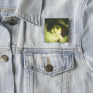 Mystical Willow Tree Fairy Fantasy Art 2 Inch Square Button