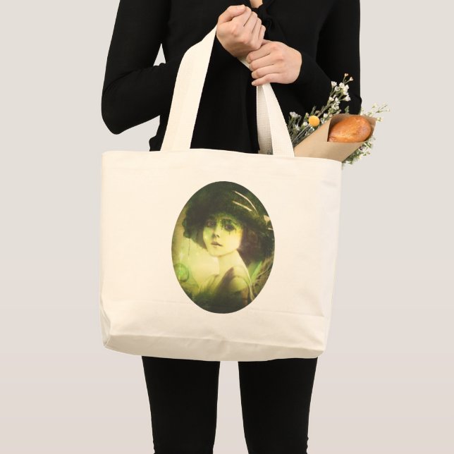 Mystical Willow Tree Fairy Fantasy Art Large Tote Bag (Front (Product))