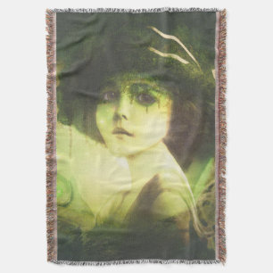 Mystical Willow Tree Fairy Fantasy Art Throw Blanket