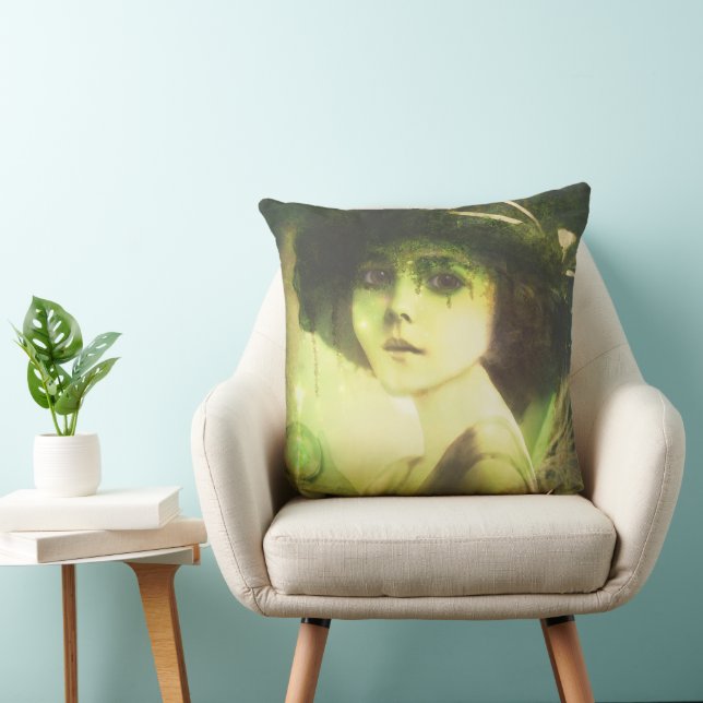 Mystical Willow Tree Fairy Fantasy Art Throw Pillow (Chair)