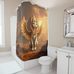 Mystical Winged Cat Sphinx – Egyptian Fantasy Art.
