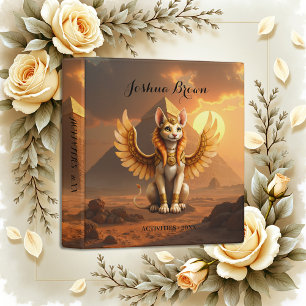 Mystical Winged Cat Sphinx – Egyptian Fantasy Art. Binder