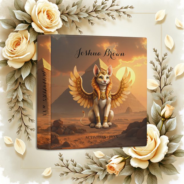 Mystical Winged Cat Sphinx – Egyptian Fantasy Art. Binder (Creator Uploaded)
