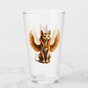 Mystical Winged Cat Sphinx – Egyptian Fantasy Art. Glass