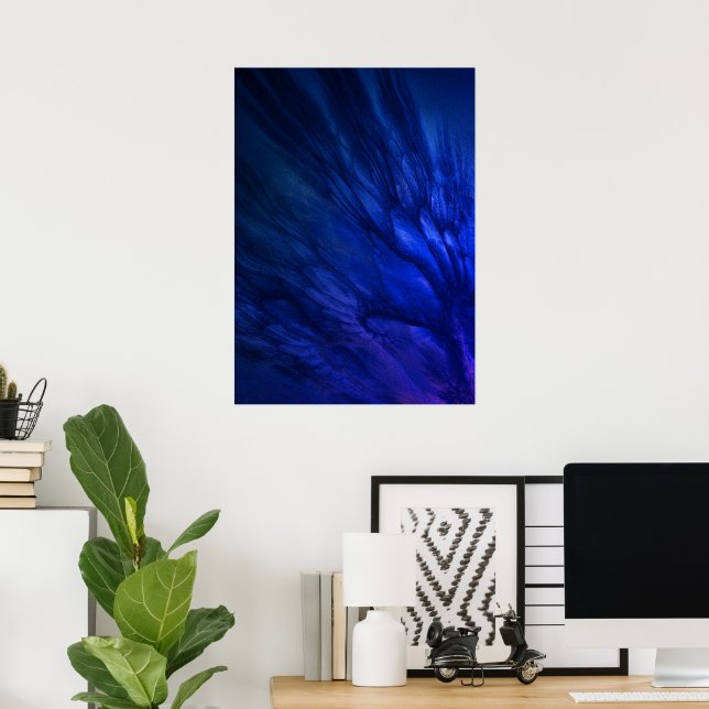 Mystical Wings with Deep Blue Feathers Poster (Home Office)