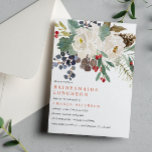 Mystical Winter | Bridesmaids Luncheon Wedding Invitation<br><div class="desc">Celebrate and thank your best girls before the big day! Our beautiful floral bridesmaids luncheon invitations are bursting with elegant watercolor winter flowers in chic shades of blue and gray. Design features a spray of blooming flowers in the upper right corner, surrounded by leaves and buds in soft greens, grays...</div>