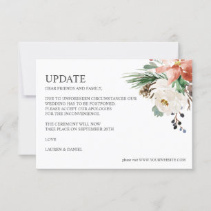 Mystical Winter    Floral Botanical WEDDING UPDATE Invitation