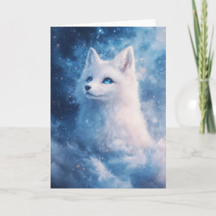 Mystical Winter Fox with Starlit Eyes Card
