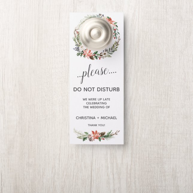 Mystical Winter  |  Wedding Guest Do Not Disturb Door Hanger (On Knob)