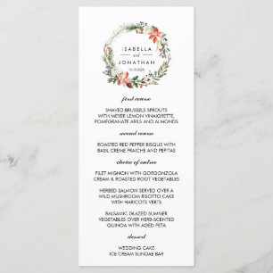 Mystical Winter wedding Menu