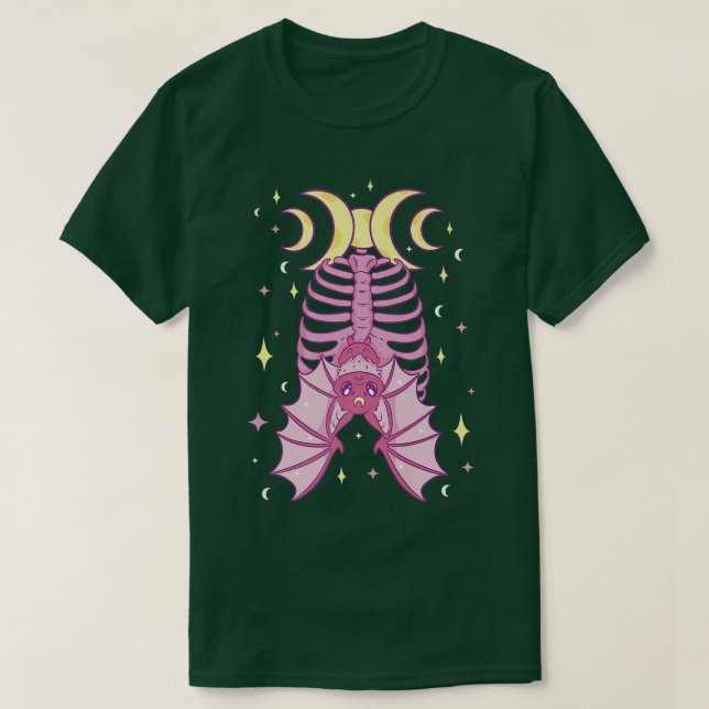 Mystical Witch Bat Esoteric Magic Night Halloween2 T-Shirt (Design Front)