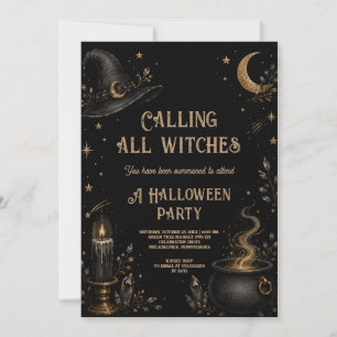 Mystical Witch Cauldron Halloween Party Invitation