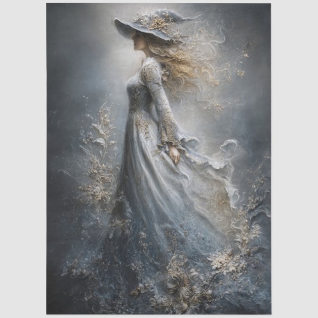 Mystical Witch Gothic Fantasy for Decoupage Tissue Paper (Front)