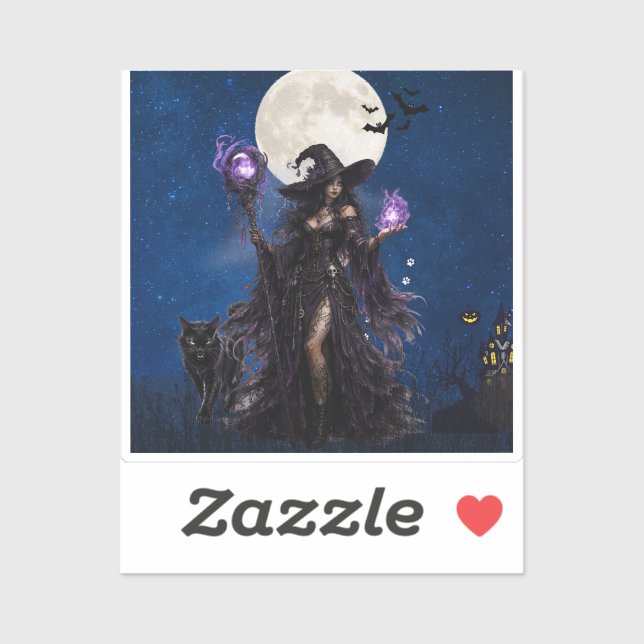 Mystical Witch Halloween Moon T-Shirt (Sheet)