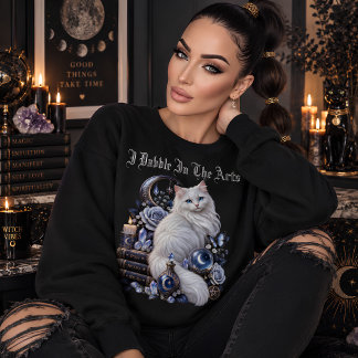 Mystical Witchy Cat Celestial Art Sweatshirt
