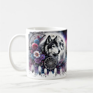 Mystical Wolf Dreamcatcher Galaxy Mug Gift