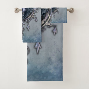 Mystical wolf head.  bath towel set