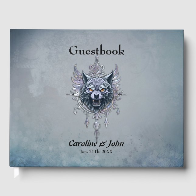 Mystical wolf head. guest book (Front)