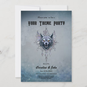Mystical wolf head.  invitation