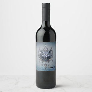 Mystical wolf head. wine label