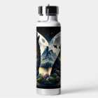 Mystical Wolf Howling at Moon Surreal