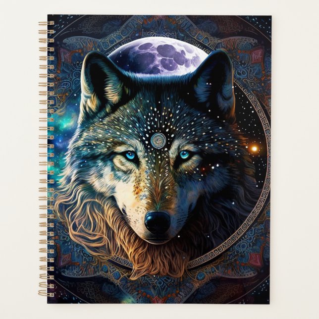 Mystical Wolf Moon Mandala Planner (Front)