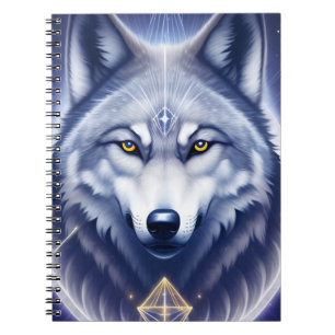 Mystical Wolf Portrait Art Notebook