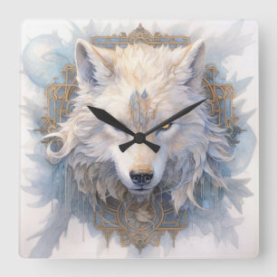 Mystical Wolf Wall Clock