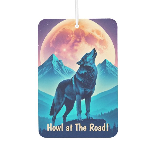 Mystical Wolf with Personalized Text Air Freshener (Front)