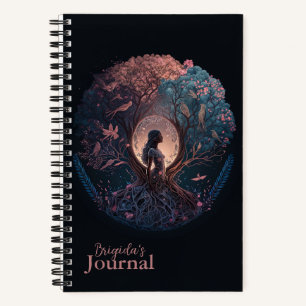 Mystical Woman of Nature in Pink and Blue Journal
