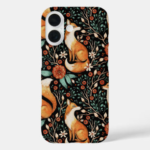 Mystical Woodland Fox with Moons and Moths iPhone 16 Case