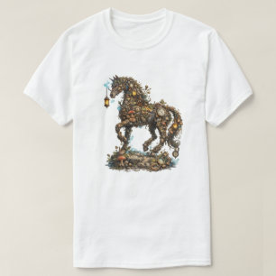 Mystical Woodland Horse Illustration Fantasy Nat T-Shirt