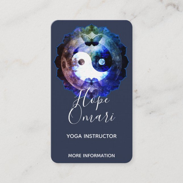 Mystical Yin Yang, Spiritual Holistic Business Card (Front)